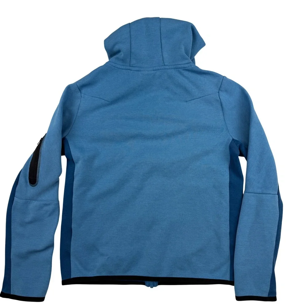 Nike Tech Fleece Full Zip Hoodie Boys XL Blue Colorblock CU9223-469 Activewear